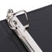A black Universal non-view binder with silver metal rings.