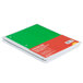 A spiral notebook with a green cover and white pages.