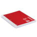 A red Universal 5 subject notebook with white spiral binding.