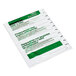 A white and green packet of Avery Table 'n Tabs with green and white labels.