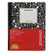 A black and white Universal College Ruled Composition Notebook with a red label.