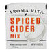A white bag of Cafe Delight spiced apple cider mix with orange text and a picture of fruit.