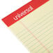 A Universal narrow ruled notepad with perforated edges.