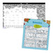 A Blueline Botanical desk pad calendar with a blue cover and a blue and white page with a blue flower pattern.