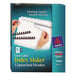 A box of Avery Index Maker unpunched dividers with clear label strips.