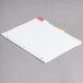 A white Universal file divider with colorful tabs.