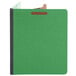 A green Universal letter size classification folder with a brown tab.