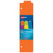A blue and yellow Avery plastic tabbed bookmark divider with a white label on a yellow file folder.