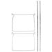 A white metal Universal adjustable hanging file folder frame with metal rods.