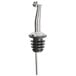 An Acopa stainless steel liquor pourer with a black flip cap.