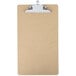 A brown Universal hardboard clipboard with a silver clip.