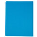 A blue folder with a clear cover and black lines on a white surface.