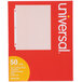 A red box of 50 Universal clear sheet protectors with white text.