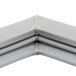 A close up of a gray corner piece of a Delfield equivalent drawer gasket.