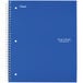 A blue Five Star spiral notebook with a spiral binding.