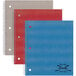 Three National College Rule notebooks with red, blue, and gray covers with spiral binding.