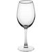 An Acopa Select Blanc wine glass with a stem on a white background.