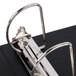 A Universal black economy view binder with metal slant rings.