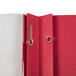 A red Universal Office report cover with prong fasteners and a clear cover with a white border.