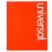 A red rectangular Universal Office report cover with white text.