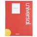 A white rectangular box with white text reading "Universal UNV80109 8 1/2" x 11" White Permanent Labels - 100/Box"