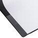 A Universal black non-stick view binder with a white paper inside.