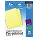 A package of Avery 24280 Pre-Printed A-Z Dividers with Copper Reinforcements on a white background.