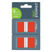 A pack of 2 Universal red and white rectangular page flags with dispenser.