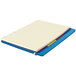 A blue Filofax notebook with lined pages.