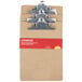 A group of brown Universal hardboard clipboards with metal clips.