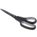 Universal 8" Carbon-Coated Industrial Scissors with Black and Gray Straight Handle on a white background.