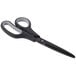 Universal 8" Carbon-Coated Industrial Scissors with Black and Gray Straight Handle on a white background.