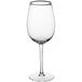 An Acopa Select Blanc wine glass with a clear rim on a white background.