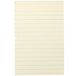 A white rectangular Universal yellow lined self-stick note with blue lines.
