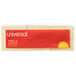 A close-up of a Universal yellow self-stick note package with a red and white label.