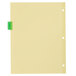 A yellow Universal 8-tab divider set with green writing.