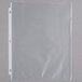 A clear plastic bag with a white border containing Universal clear sheet protectors.