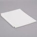 A stack of white paper with a Universal clear sheet protector on top.