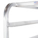 A Winholt stainless steel platter cart with three shelves.