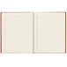 A Blueline Da Vinci tan notebook open to lined pages.