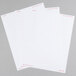 A group of white papers with red writing on them using Universal 1" x 4" White Permanent Labels.