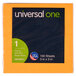 A fan-folded Universal bright color pop-up note in green, blue, and yellow.