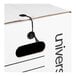 A white fiberboard storage box with a tie closure and a handle cutout.