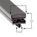 A black plastic strip with the measurements for the length.