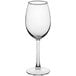 An Acopa Select Blanc wine glass with a stem on a white background.