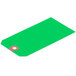 A green rectangular Avery paper tag with a hole in it.