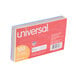 A white background with a stack of Universal assorted color ruled index cards.