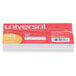 A close-up of a red Universal pack of 3" x 5" assorted color ruled index cards.