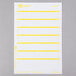 A white paper with yellow rectangular labels and lines.