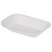 A white molded fiber rectangular food tray.